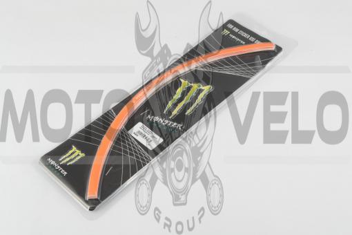 Наклейка на колесо 17 MONSTER ENERGY (красная, светоотражающая) GJCT