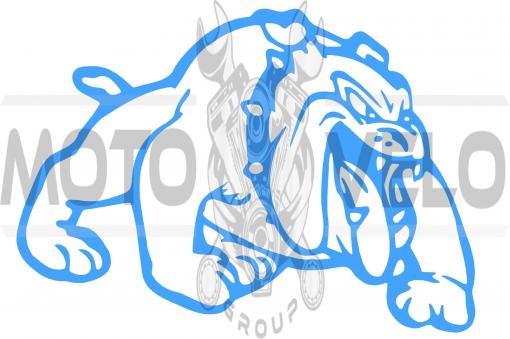 Наклейка декор DOG (13x10cм, синяя, правая) (#HQ007BR)