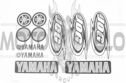 Наклейки (набор) Yamaha JOG (26х18см, 11шт, белая) (#7071C)