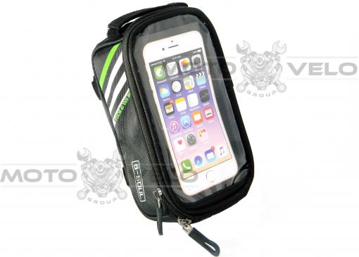Велосипедная сумка на раму (для инструмента и смартфона 5.5″, чёрная, B-SOUL ) mod:GA-41