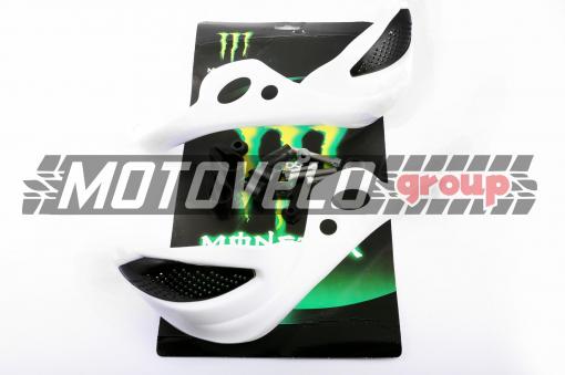 Защита рук на руль (mod:1, MONSTER ENERGY, белые) XJB
