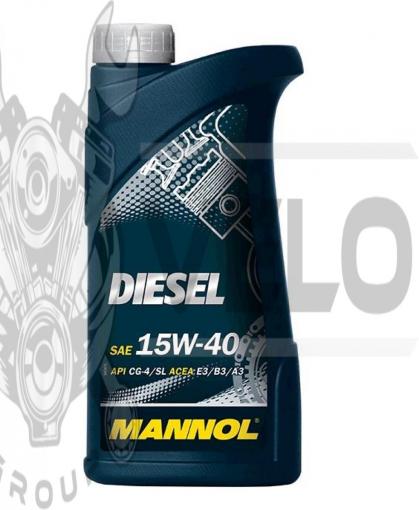 Масло   4T, 1л   (SAE 15W-40, минеральное, Diesel API CG-4/CF-4/CF/SL)   MANNOL, шт
