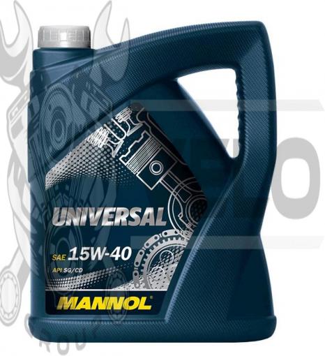 Масло   4T, 5л   (SAE 15W-40, минеральное, Universal API SG/CD)   MANNOL, шт