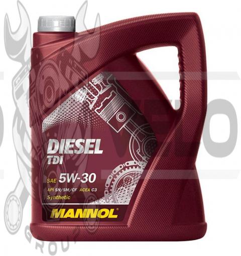 Масло   4T, 5л   (SAE 5W-30, Diesel TDI 5W-30 API SN/SM/CF)   MANNOL, шт