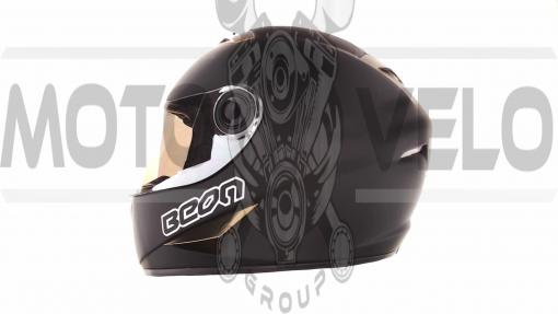 Шлем-интеграл   (mod:B-500) (size:XL, черно-коричневый)   BEON, шт