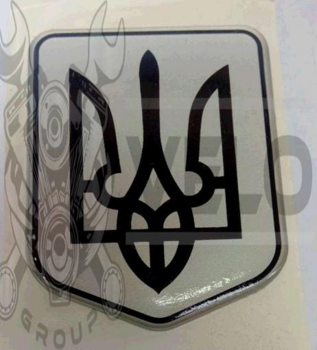 Наклейка   герб Украины   (8,5x5,5см, черный, силикон)   (#SEA), шт