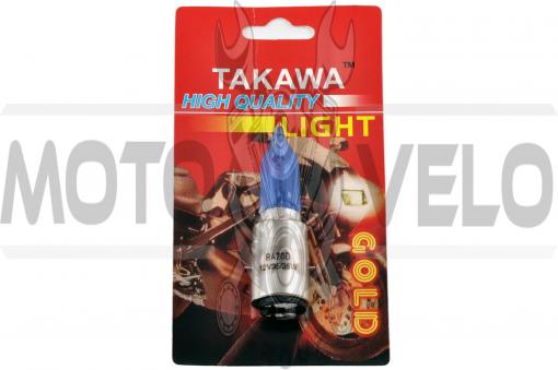 Лампа BA20D (2 уса) 12V 35W/35W (супер белая, высокая, конусная) (блистер) "TAKAWA"