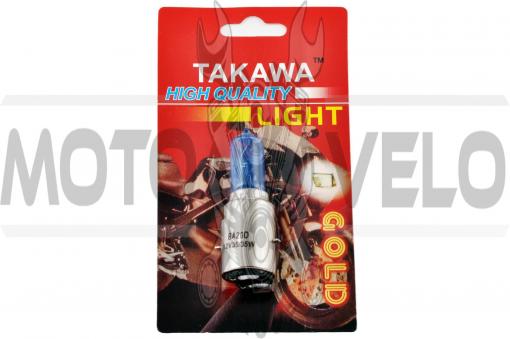 Лампа BA20D (2 уса) 12V 35W/35W (супер белая, высокая) (блистер) (mod:073) TAKAWA