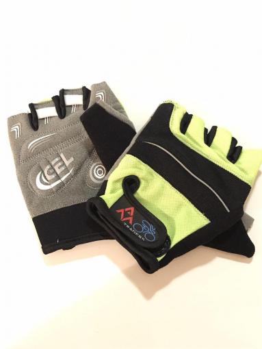 Перчатки вело "Traders" (без пальцев, гелевые, черно-зелено-cерые, size:S)