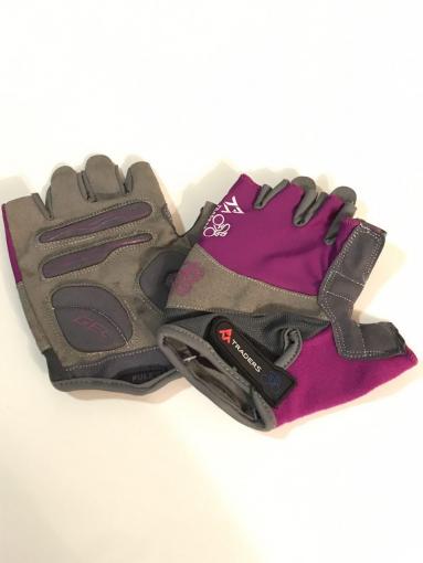 Перчатки вело "Traders" (без пальцев, гелевые, фиолетово-cерые, size:M)