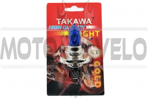 Лампа H4 (авто) 12V 35W/35W (ультра белая) (блистер) TAKAWA