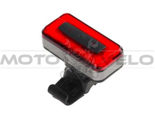 Стоп задний велосипедный алюминиевый 120 Lumen (компл.зарядка  от USB Li-ion 3.7V 500mAh,датчик света,влагозащитный),mod:RPL-2286 "RAYPAL"