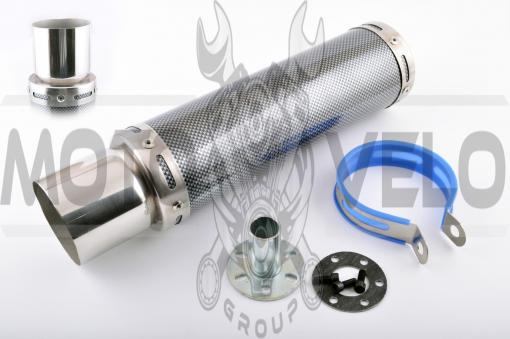 Глушитель (тюнинг) 300*90mm, креп. Ø48mm (нержавейка, карбон mod:1, прямоток, тип:5)