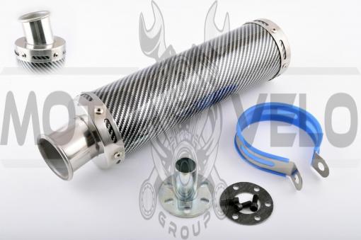 Глушитель (тюнинг) 300*90mm, креп. Ø48mm (нержавейка, карбон mod:2, прямоток, тип:1)