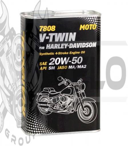 Масло   4T, 1л   (SAE 20W-50, синтетика, 7808, V-Twin for Harley-Davidson API SM)   MANNOL