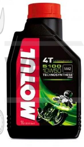 Масло   4T, 1л   (полусинтетика, 10W-50, 5100, API SL/SJ/SH/SG)   MOTUL   (#104074)