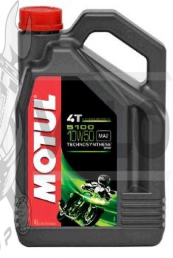 Масло   4T, 4л   (полусинтетика, 10W-50, 5100, API SL/SJ/SH/SG)   MOTUL   (#104076)