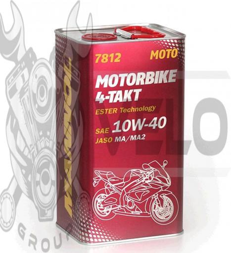 Масло   4T, 4л   ж/б   (SAE 10W-40, 7812 Motorbike 4-Takt API SL)   MANNOL