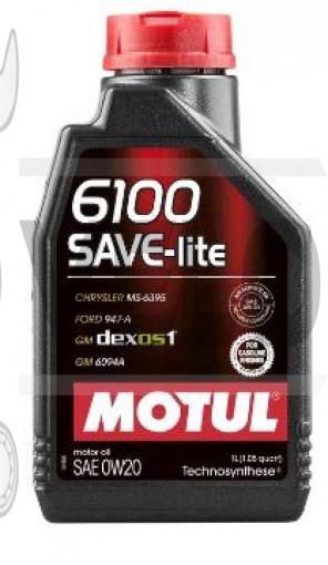 Масло автомобильное, 1л   (синтетика, 0W-20, 6100 SAVE-LITE)   MOTUL   (#108002)