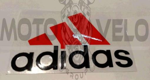 Наклейка   логотип   ADIDAS   (14x9см, красно-черная)   (#0009)