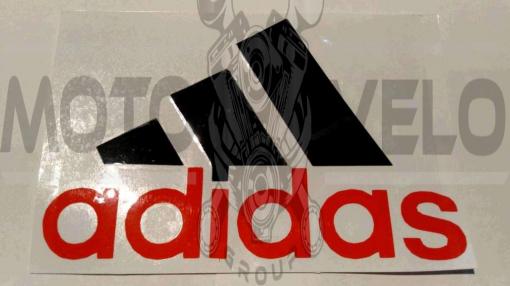 Наклейка   логотип   ADIDAS   (14x9см, черно-красная)   (#0009)