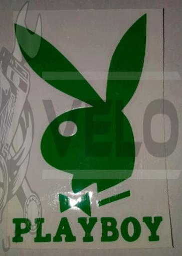Наклейка   логотип   PLAYBOY   (11x8см, зеленая)   (#647)