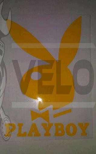 Наклейка   логотип   PLAYBOY   (16x11см, желтая)   (#647)