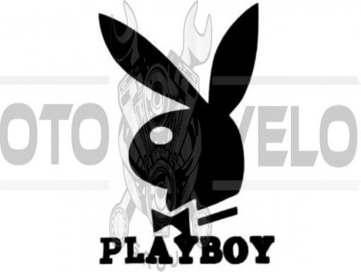Наклейка   логотип   PLAYBOY   (16x11см, черная)   (#647)