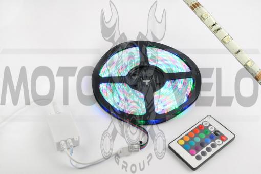 Лента светодиодная SMD 5050 (RGB, влагостойкая, 30 крист/1м, бухта 5м) (+ RGB-контроллер)