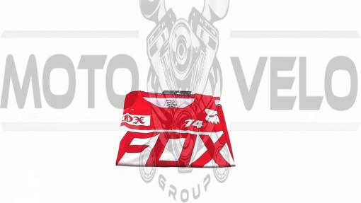 Футболка   (бело-красная size L)   FOX