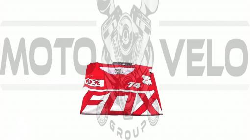 Футболка   (бело-красная size L)   FOX