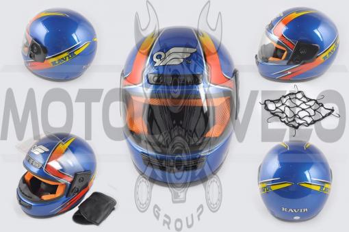 Шлем-интеграл (mod:101) (size:XL, сине-красный, воротник, багажник) KAVIR