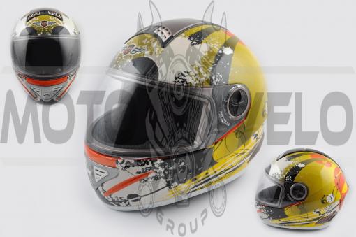 Шлем-интеграл (mod:550) (premium class) (size:XL, желто-оранжевый) Ш112 KOJI