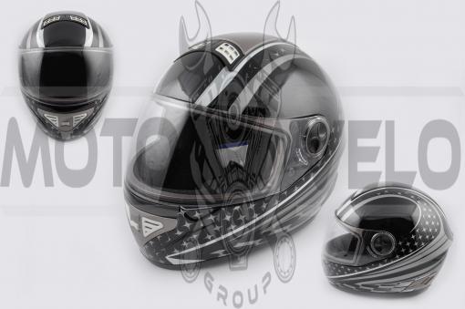 Шлем-интеграл (mod:550) (premium class) (size:XL, серо-черный) Ш96 KOJI