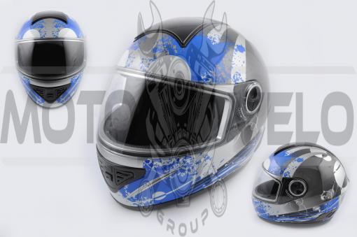 Шлем-интеграл (mod:550) (premium class) (size:XL, черно-синий) Ш119 KOJI