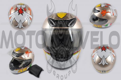 Шлем-интеграл (mod:012) (size:XXL, бронза, воротник, CRAZY CHICKEN) YOUAI