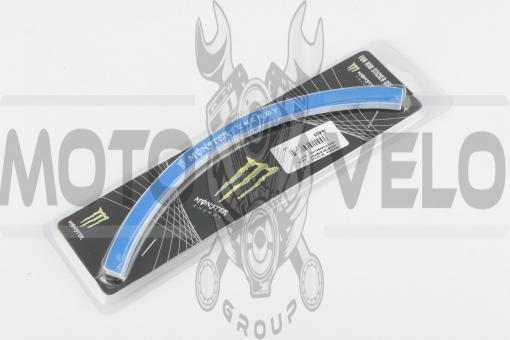 Наклейка   на колесо 17   MONSTER ENERGY   (синяя, светоотражающая)   GJCT