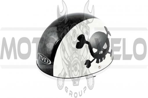Шлем-каска (mod:Skull) (size:L, бело-черный) TVD