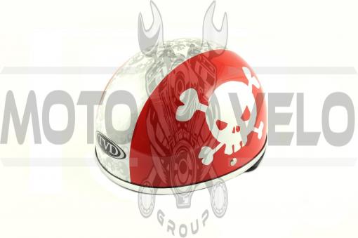 Шлем-каска (mod:Skull) (size:L, красно-белый) TVD