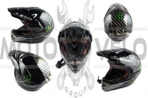 Шлем кроссовый (size:XL, глянцевый) MONSTER ENERGY