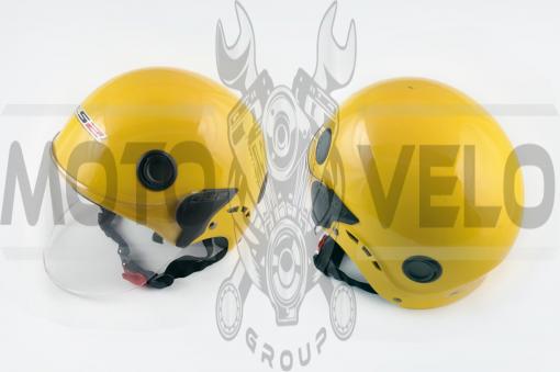 Шлем открытый (mod:101) (классическая форма, прозрачный визор) (size:XL, желтый) LS2