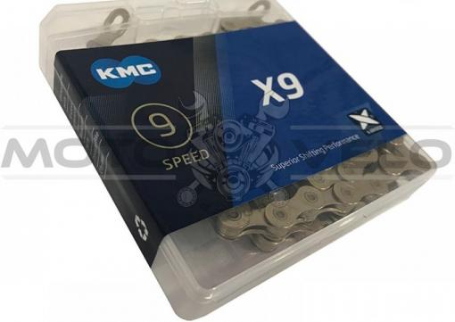 Цепь горная КМС Х9 1/2'x3/32 (gold/gold, с замком, 9 скоростей, 114 звеньев)