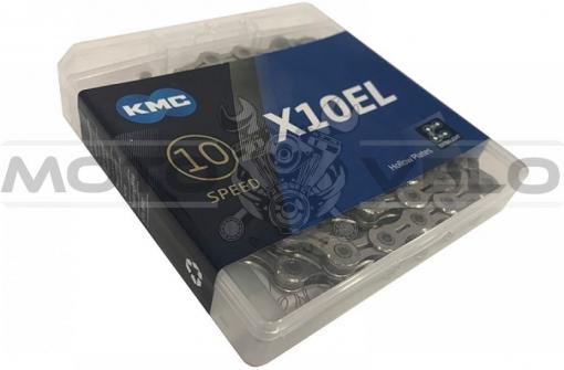 Цепь горная КМС Х10EL 1/2'x11/128 (silver/silver, с замком, 10 скоростей, 116 звеньев)