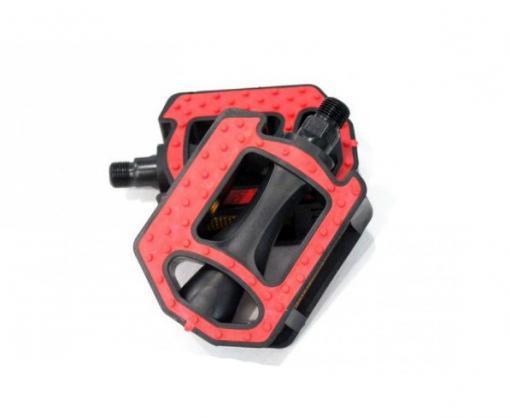 Педали велосипедные пластмассовые (MTB),mod:HS-JD-65 (9/16") цвет:синий,красный,серый
