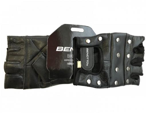 Перчатки открытые Benotto кожаные с заклёпками