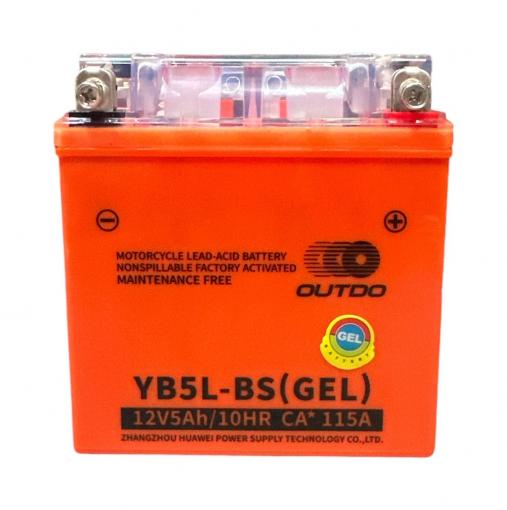 АКБ YB5L-BS 12V5A (GEL) высокий оранж OUTDO 119*60*129