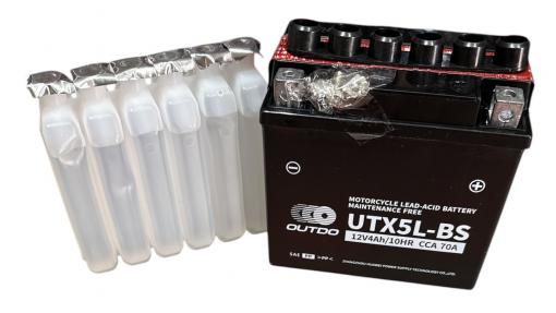 АКБ UTX5L-BS низкий черный заливной OUTDO 115*70*103