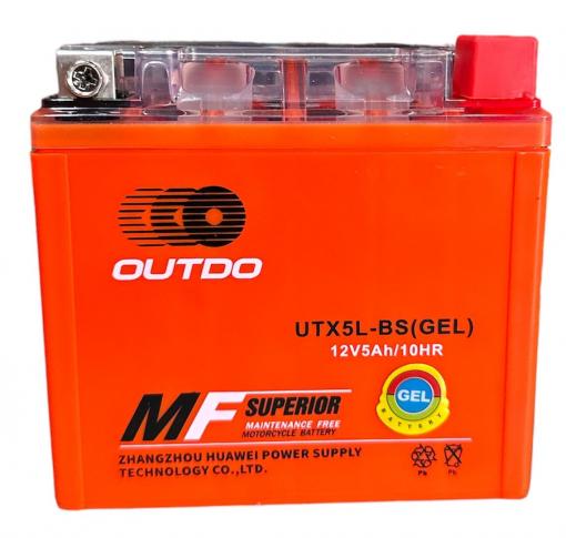 АКБ YTX5L-BS 12V5A OUTDO (GEL) (110x105x67) низкий