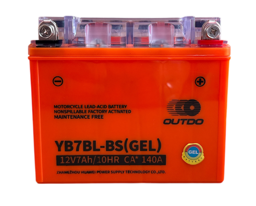 АКБ YB7BL-BS МОТО (GEL) оранжевый OUTDO 147*59*128