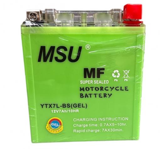 АКБ YTX7L-BS МОТО (GEL) зеленый MSU 113*70*130